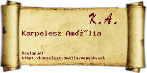Karpelesz Amália névjegykártya