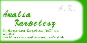 amalia karpelesz business card